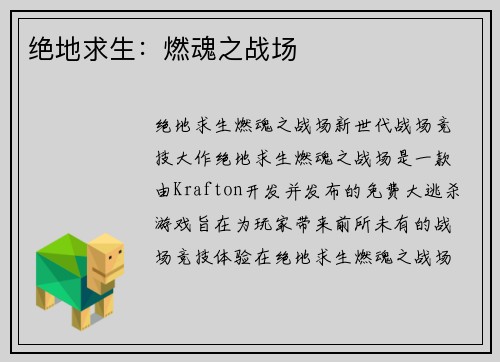绝地求生：燃魂之战场